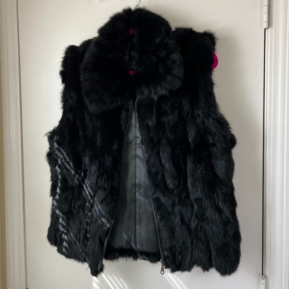 Genuine Rabbit Fur Black Vest Size M/L